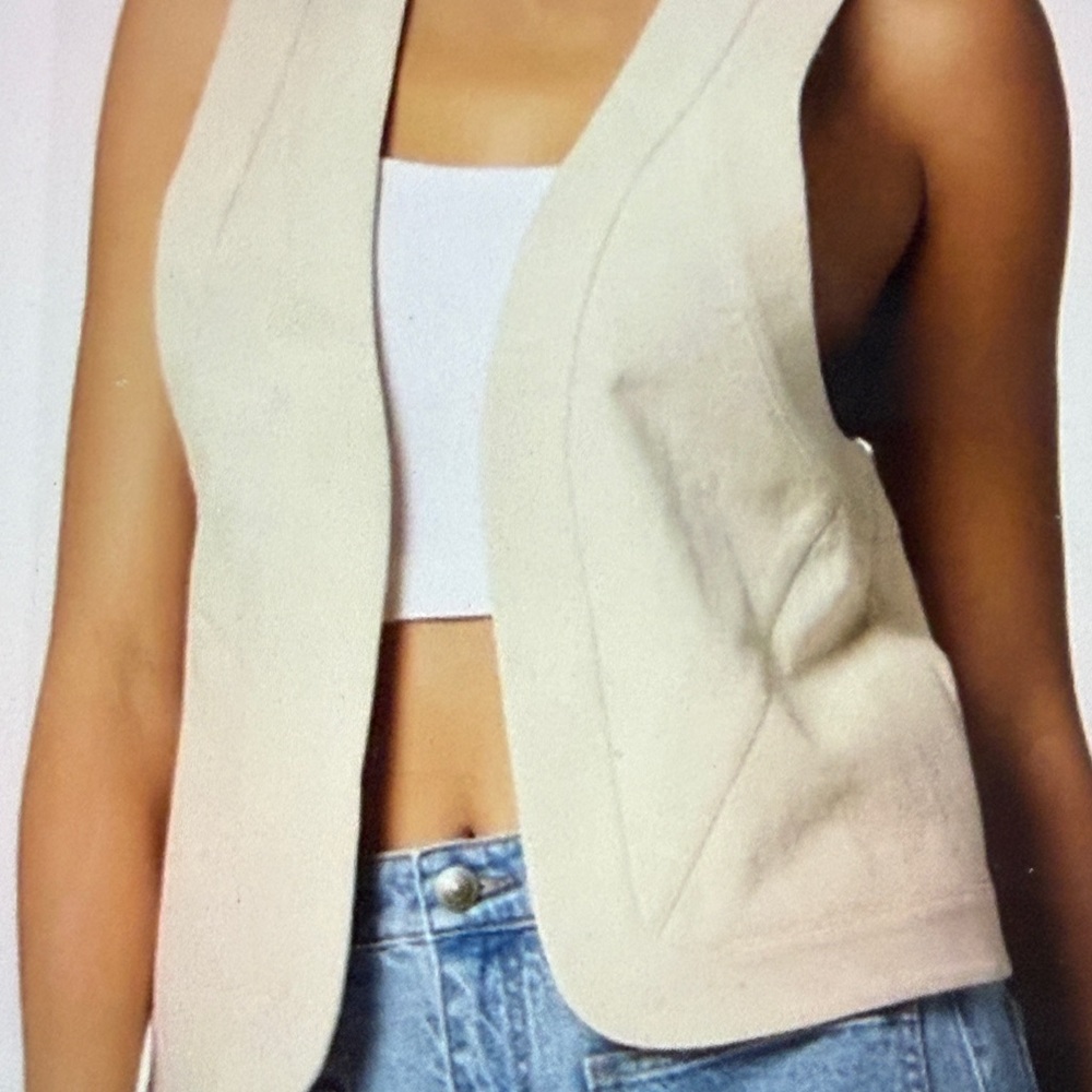 JOIE “Raine” vest, NWT, XS, 100% Cotton, Cream Sleeveless Vest